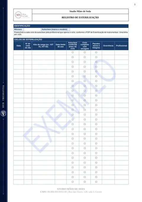 Registro de esterilização